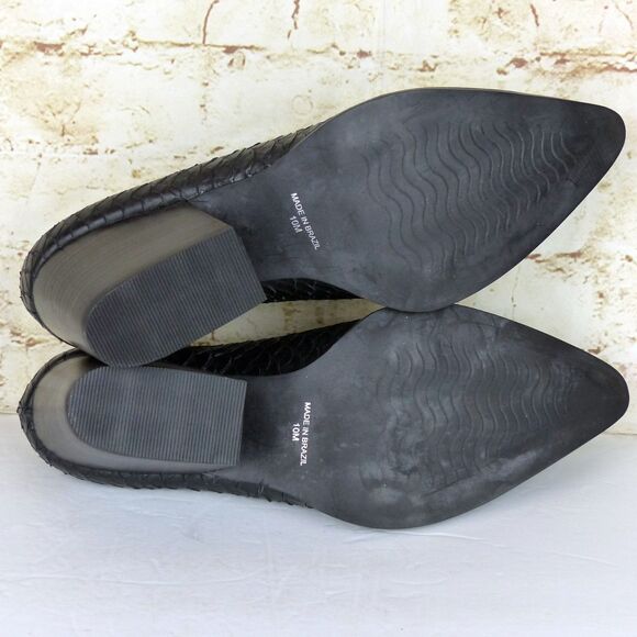 Matisse Boots Women 10M Black Snake Embossed Leather Pointed Toe Low Cut Western - Picture 11 of 13